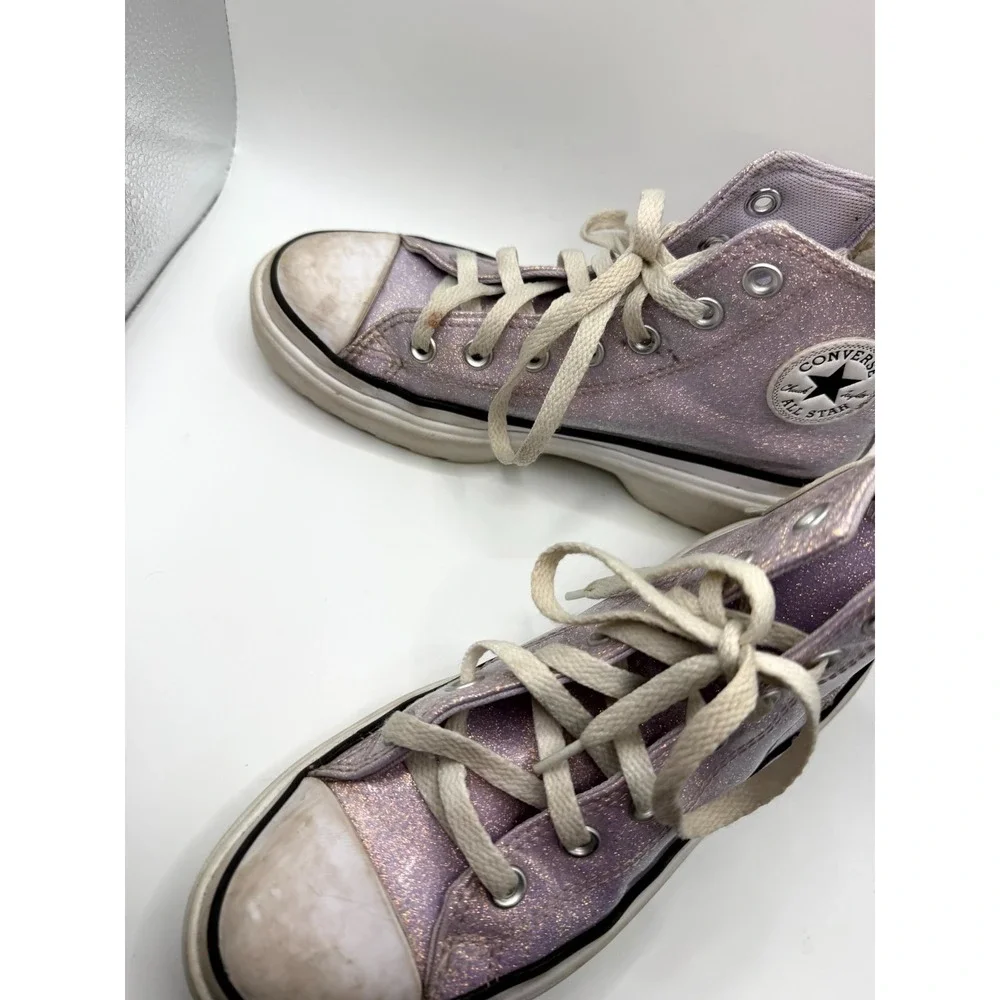 Converse Chuck Taylor All Star Lugged Lift Platform Hi GS Kid 4.5 Sneaker Violet